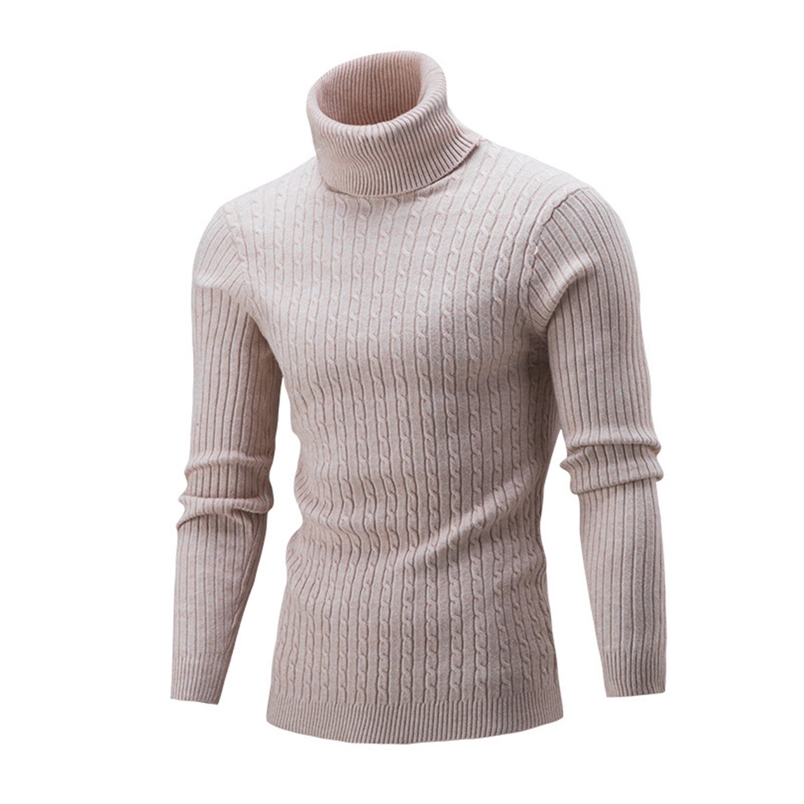 가을/겨울 남성 단색 스웨터, 성인 긴 소매 하이 칼라 풀오버, 2020 년 최신 패션